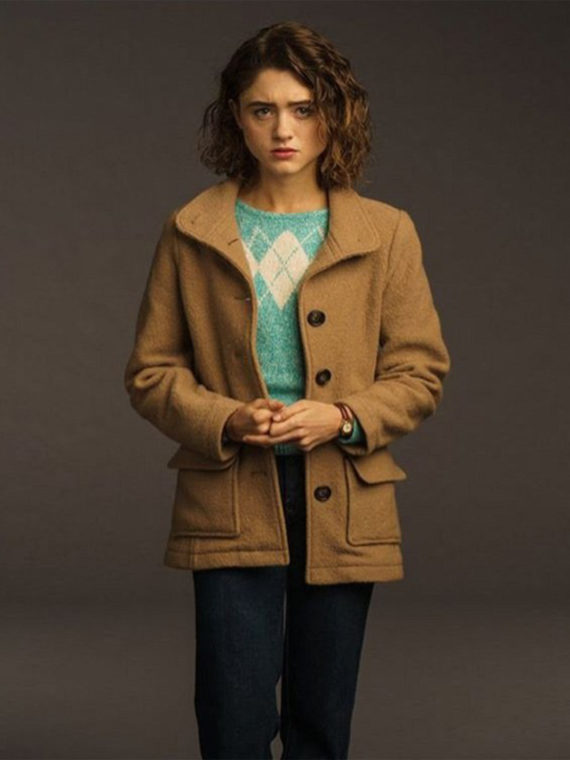 Natalia Dyer Stranger Things Wool Brown Jacket