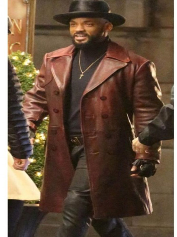 Suicide Squad Will Smith Maroon Coat