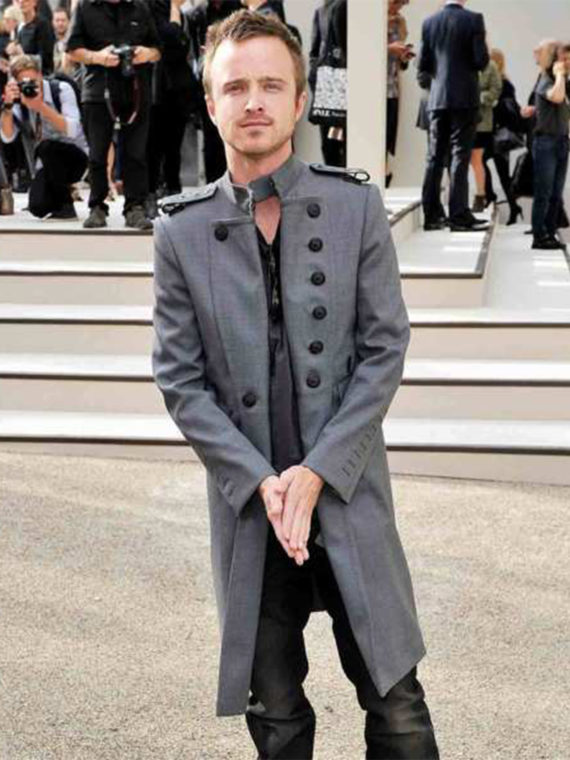 Aaron Paul London Fashion Week Coat