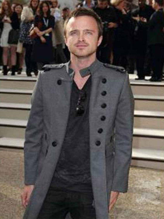 Aaron Paul London Fashion Week Wool Coat