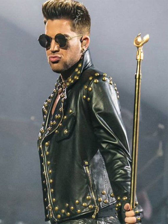 Adam Lambert Leather Studded Jacket