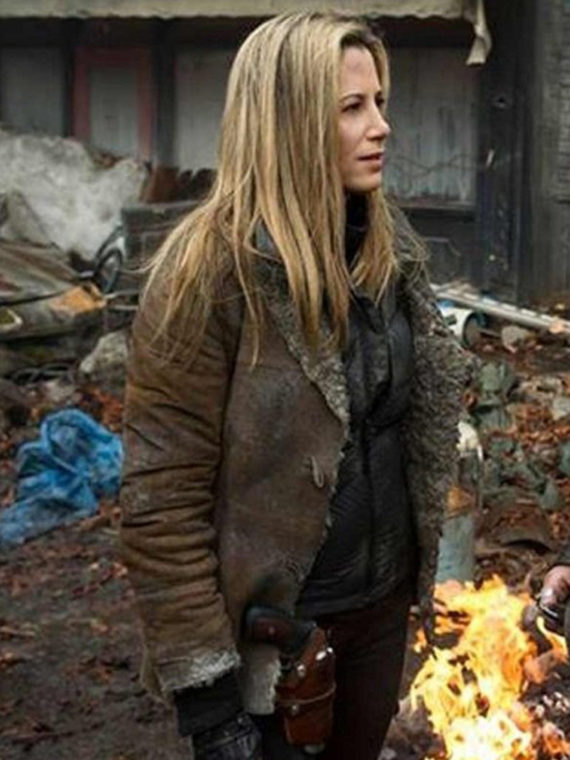 Mira Sorvino Falling Skies Brown Jacket