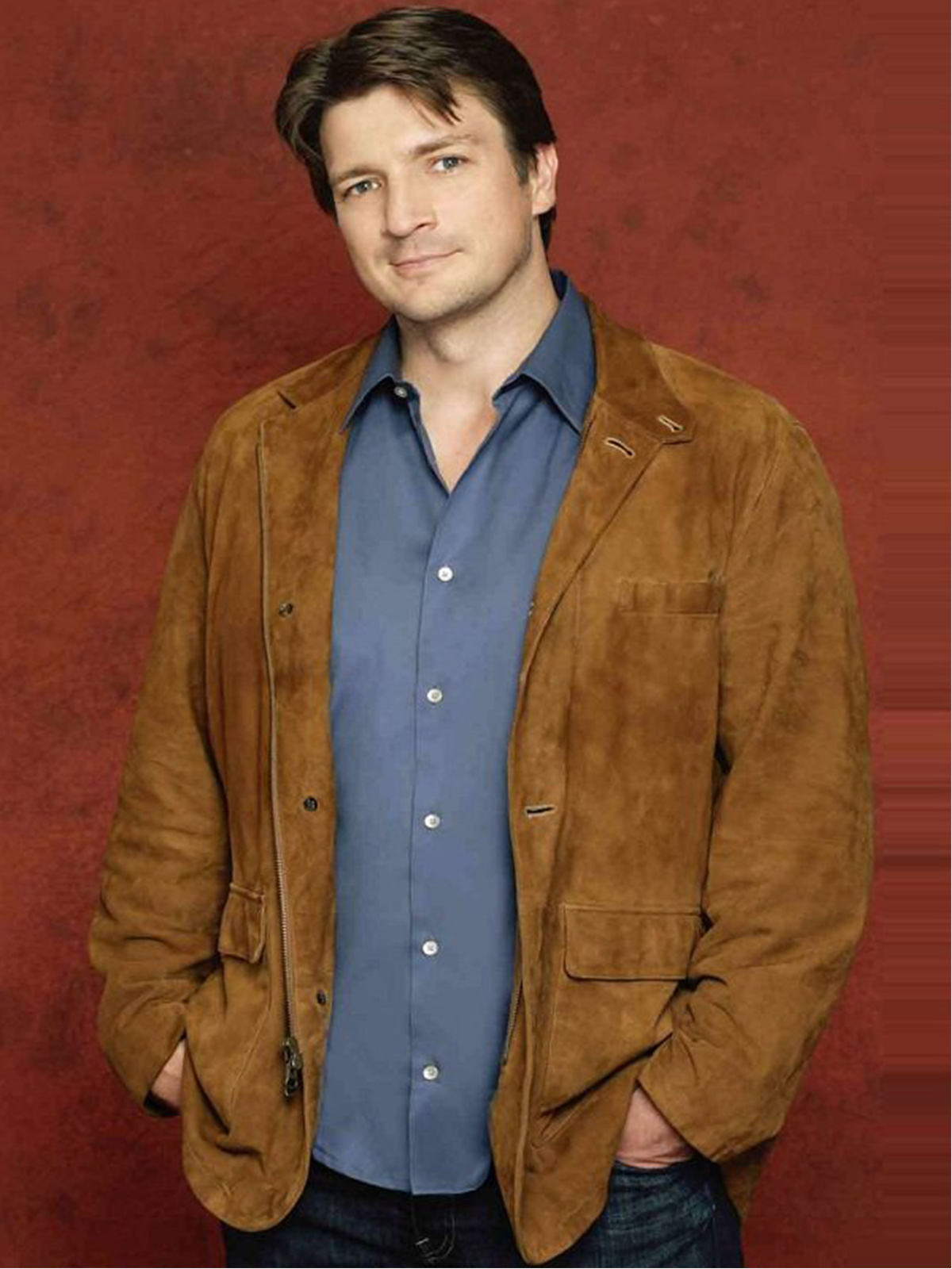 Nathan Fillion Castle Brown Leather Jacket