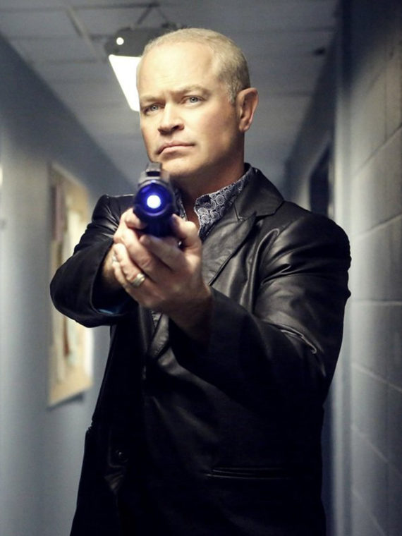 Neal McDonough Black Leather Blazer