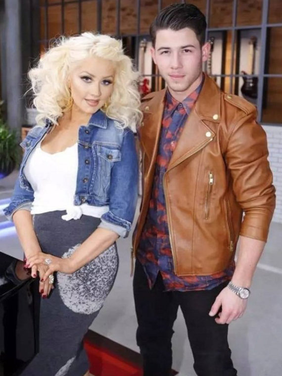 Nick Jonas Motorcycle Brown Leather Jacket - Image 2