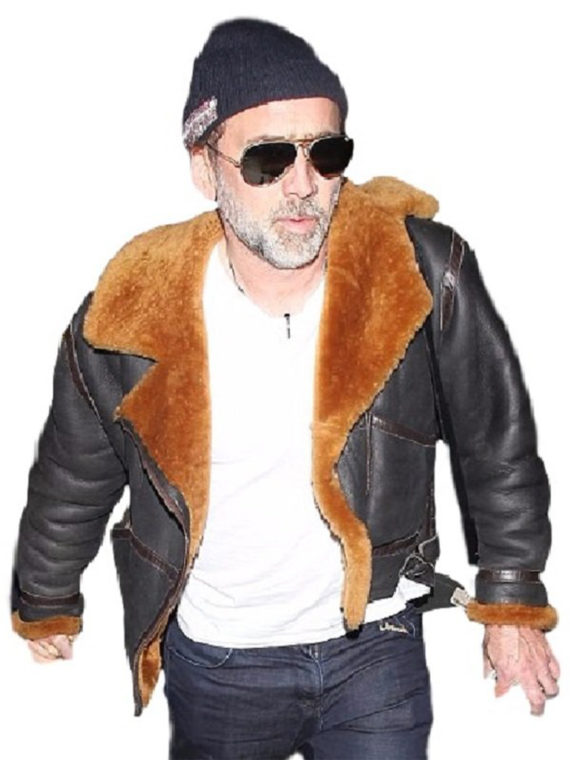 Nicolas Cage Furry Pilot Black Jacket