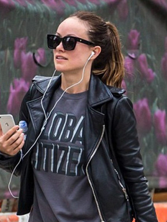 Olivia Wilde Vinyl Finestra Jacket