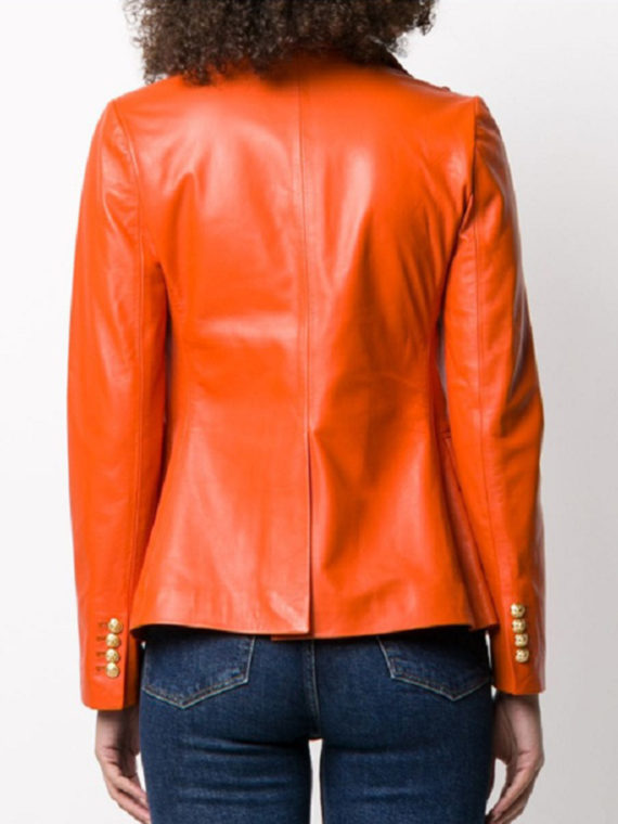 Orange Lambskin Double Blazer