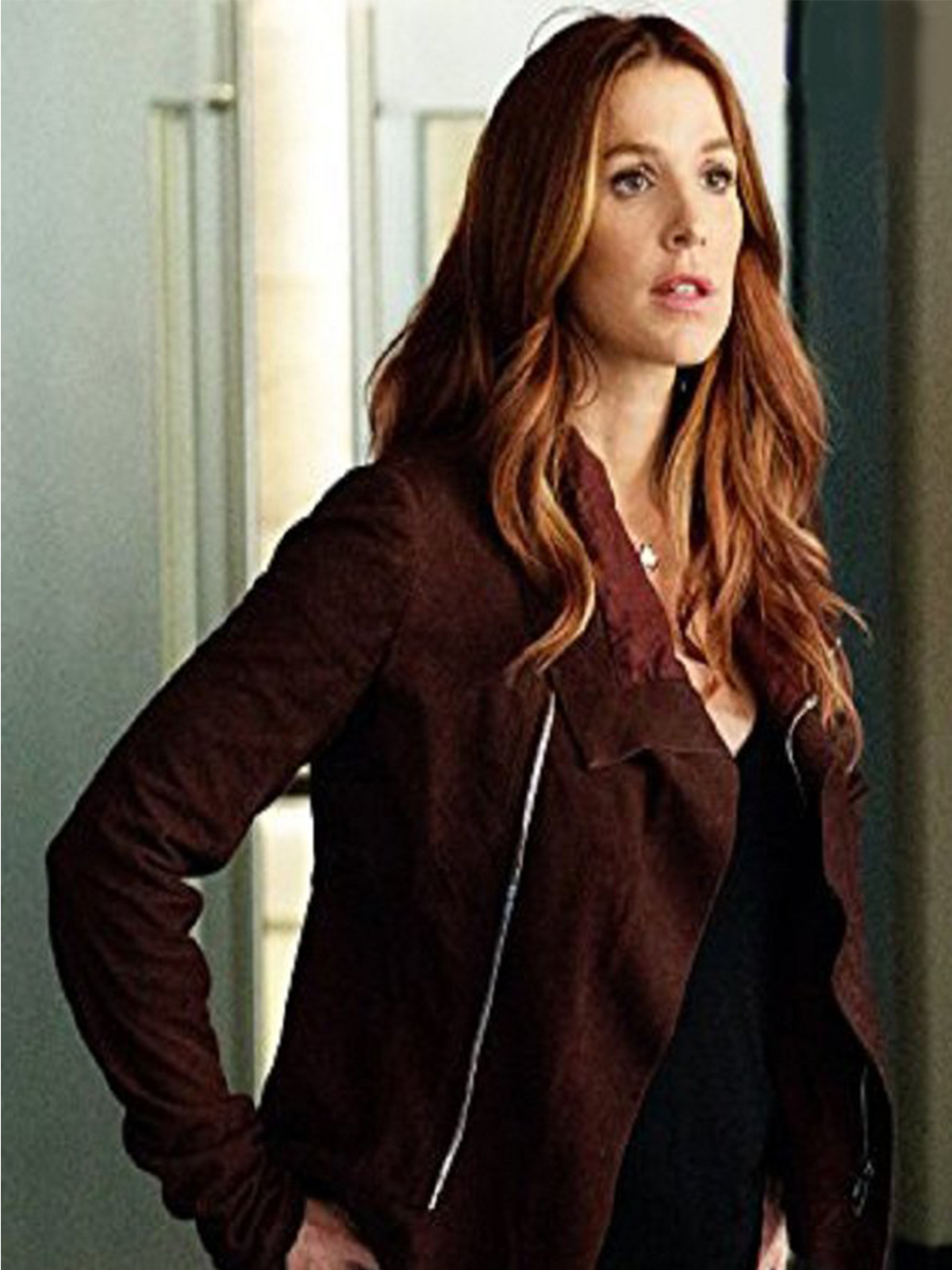 Poppy Montgomery Unforgettable Brown Jacket