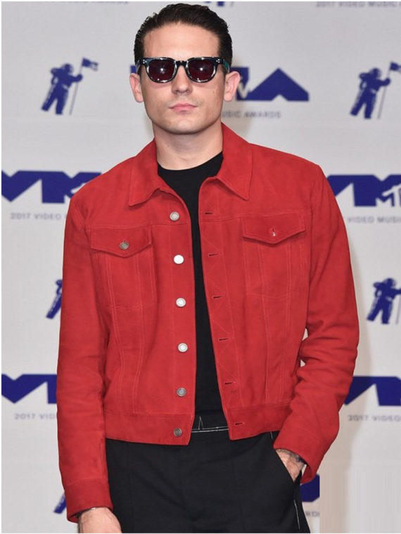 Rapper G-Eazy Red Suede Leather Jacket