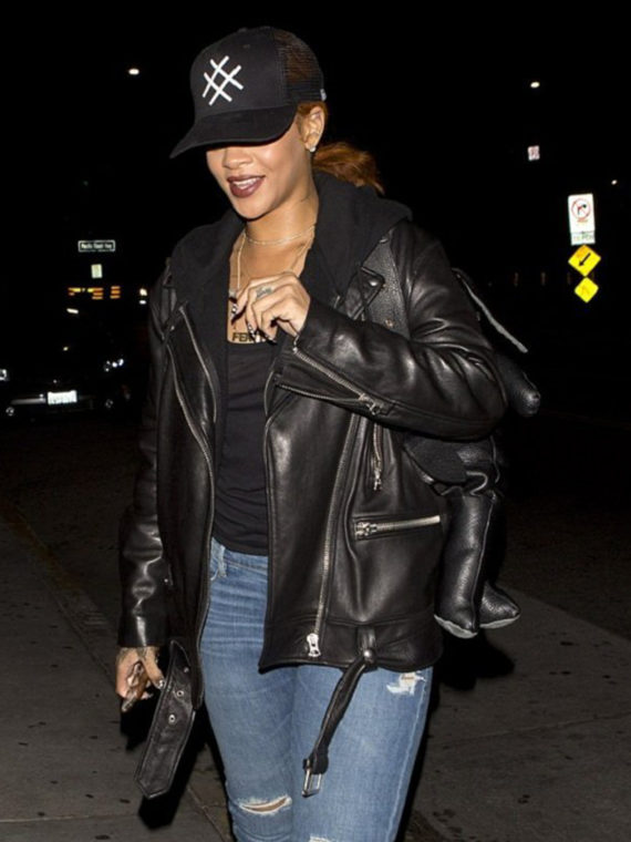 Rihanna Motorcycle Leather Jacket