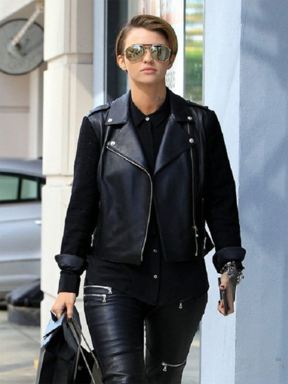 Ruby Rose Stylish Black Leather Jacket