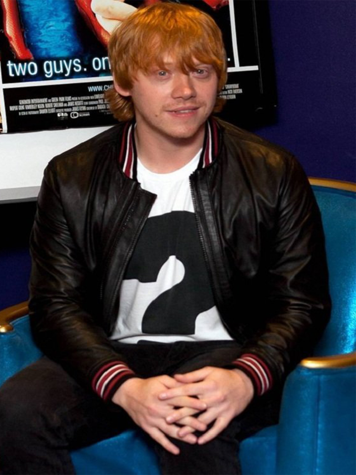 Rupert Grint Black Bomber Jacket