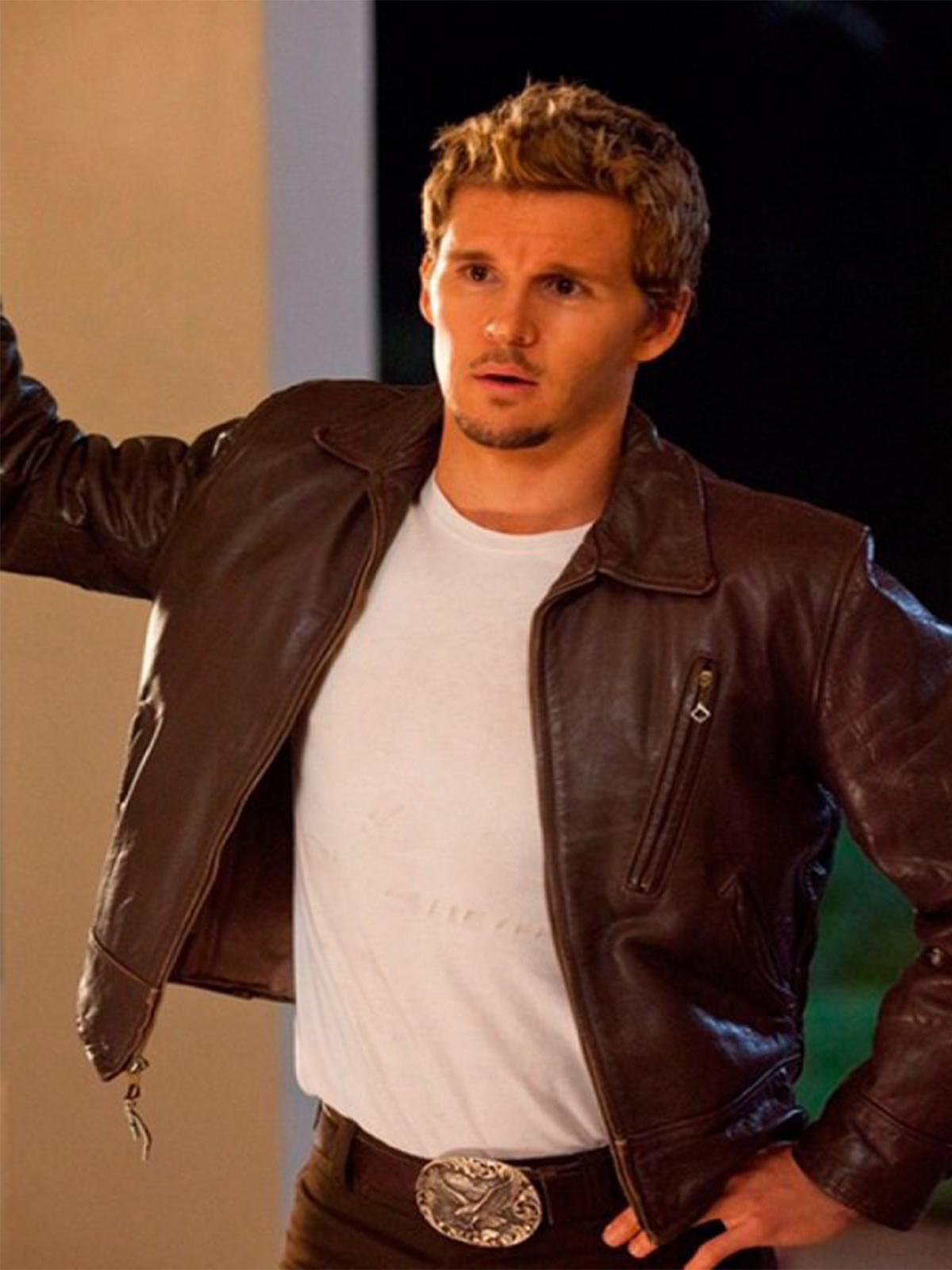 Ryan Kwanten True Blood Brown Leather Jacket