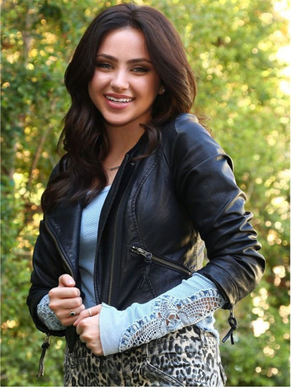 Ryan Newman Black Leather Jacket