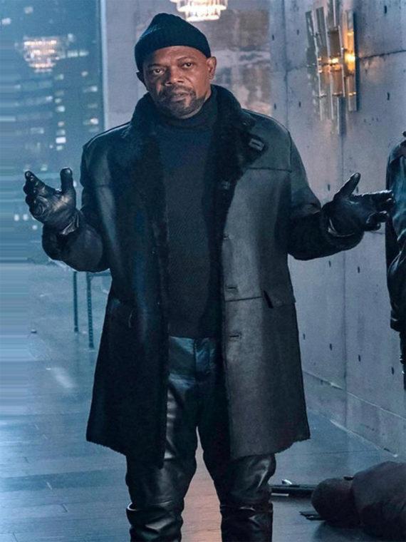 Samuel L Jackson Shaft Fur Leather Coat