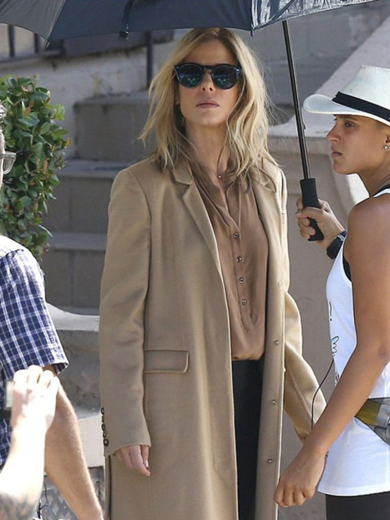 Sandra Bullock Beige Long Coat