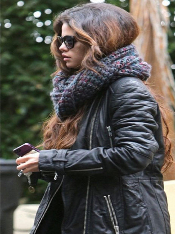 Selena Gomez Black Trench Coat