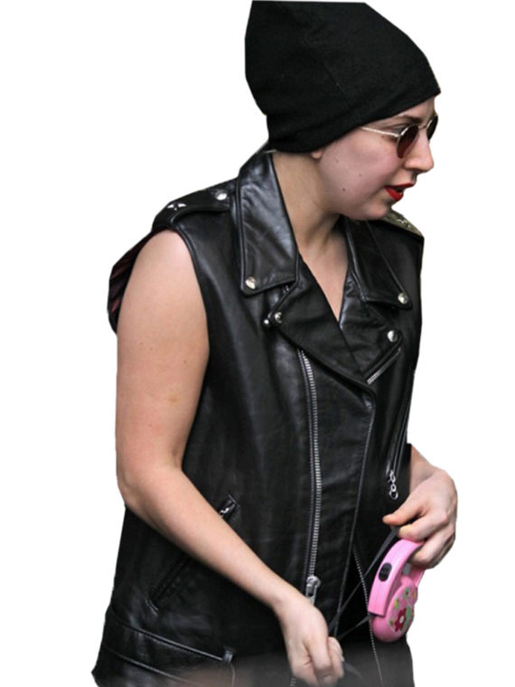 Singer Lady Gaga Leather Vest