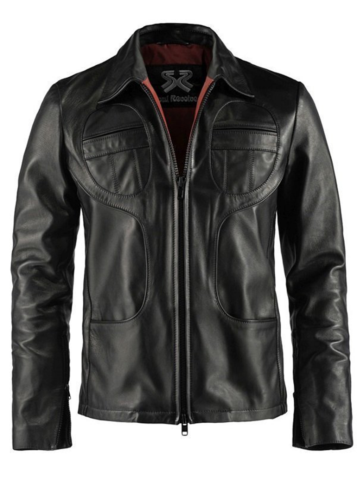 Superfly Vintage Style Leather Jacket slim piping design