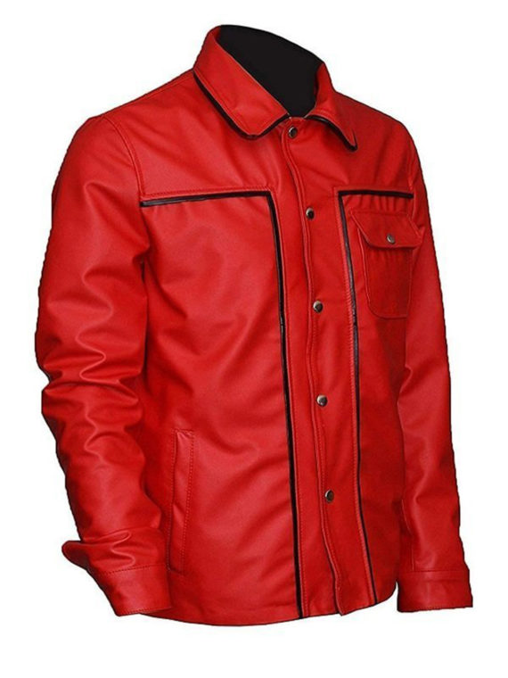 The King of Rock Elvis Presley Red Leather Jacket - Image 4