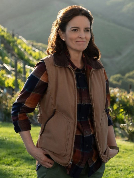 Tina Fey Wine Country Cotton Brown Vest