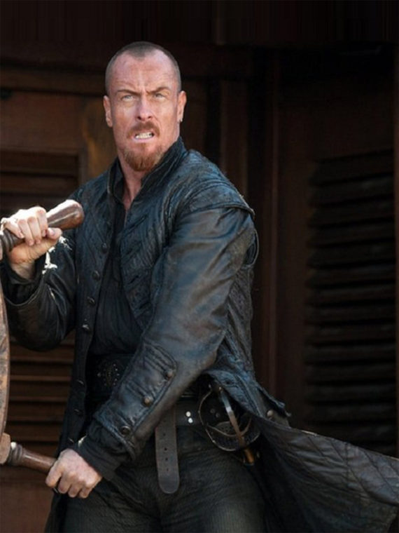 Toby Stephens Black Sails Trench Leather Coat