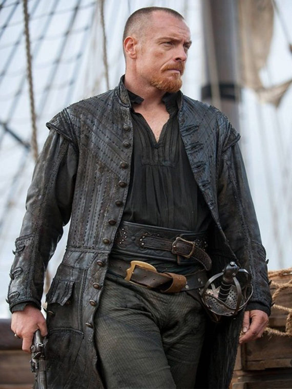 Toby Stephens Sails Trench Leather Coat