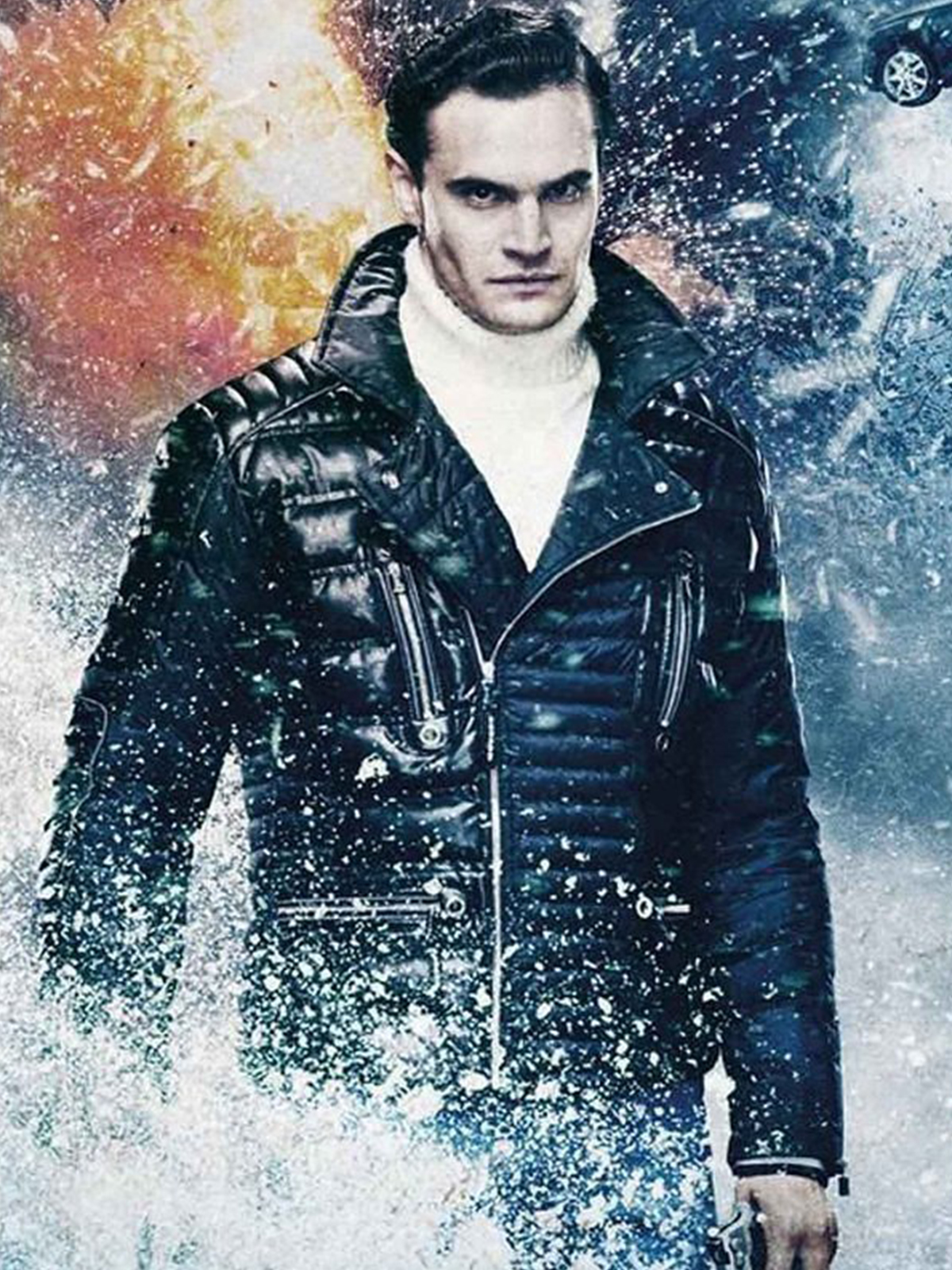 Tom Bateman Cold Pursuit Padded Black Jacket