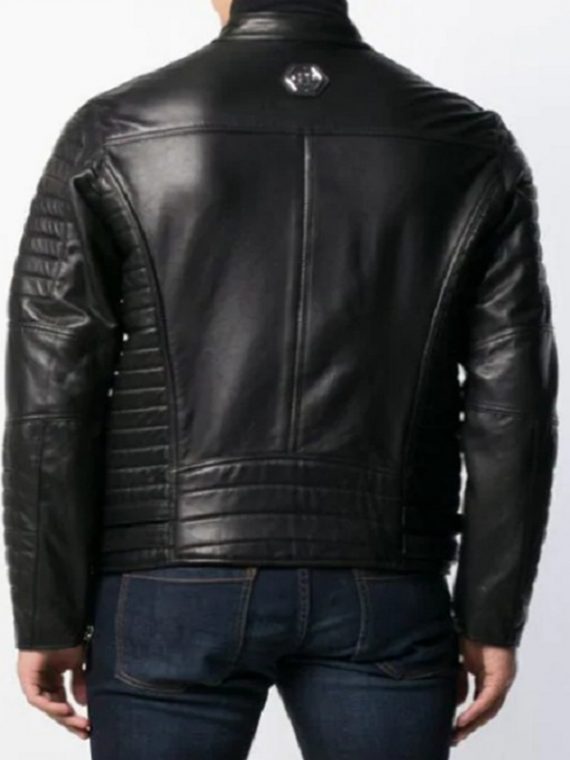 Trendy Black Color Biker Jacket Men