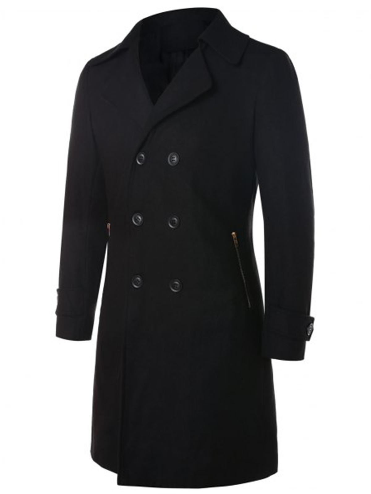 Unisex Wool Black Coat