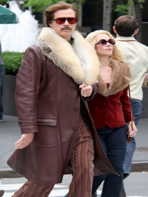 Will Ferrell Anchorman 2 Legend Continues Burgundy Coat