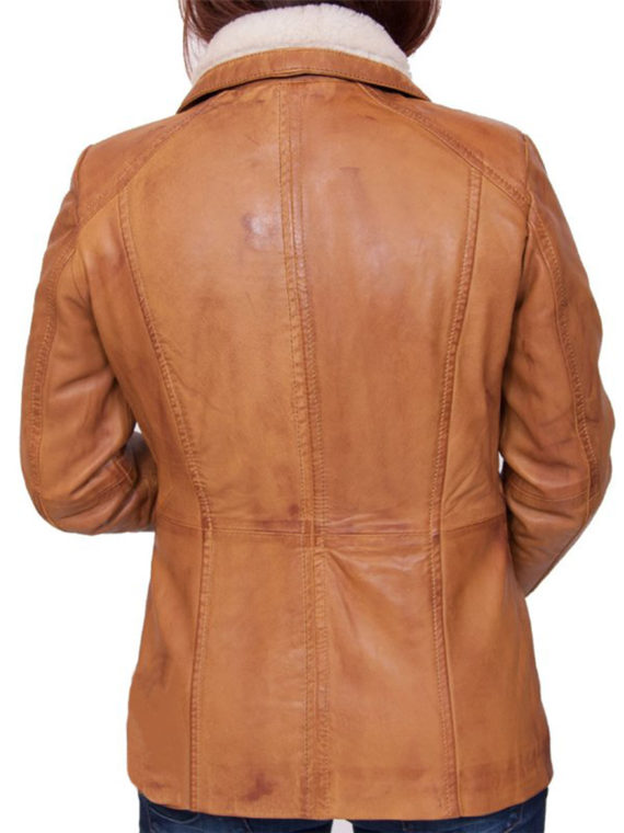 Women Antique Tan Leather Jacket