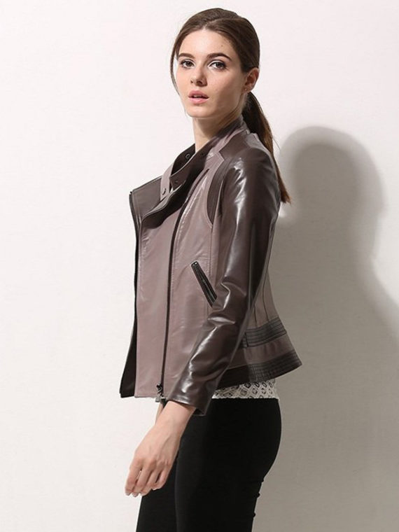 Women Asymmetrical Biker Jacket