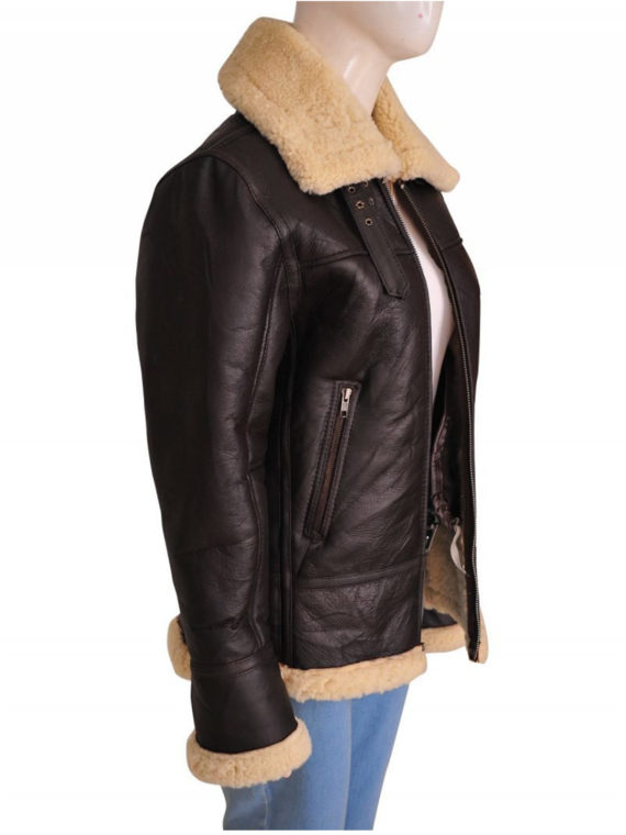 Women B3 Shearling Aviator Bomber Leather Jacket