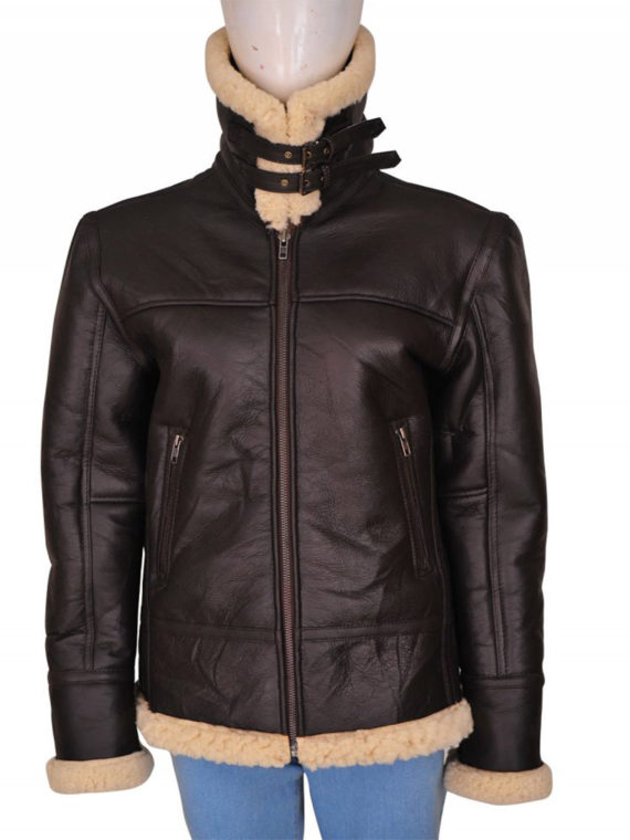 Women B3 Shearling Bomber Leather Jacket