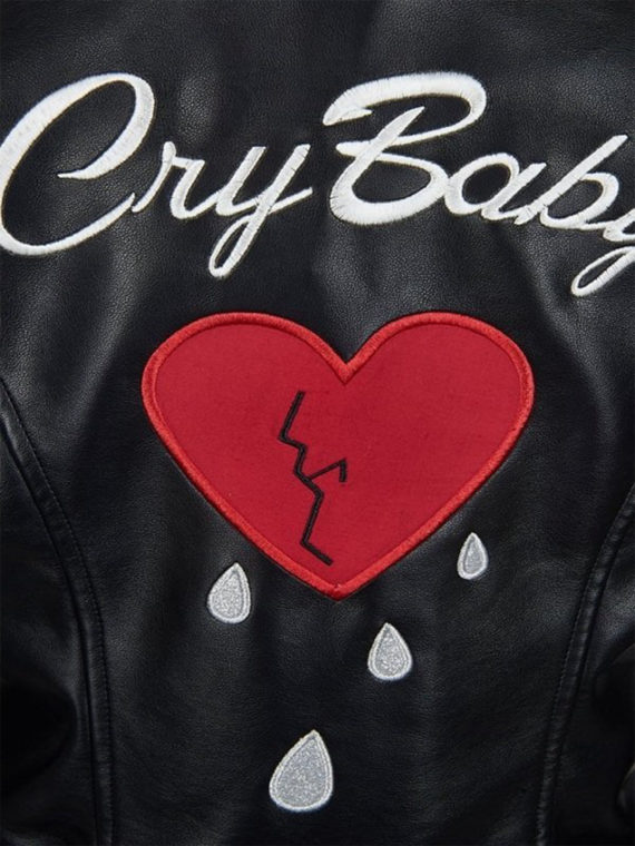 Women Cry Baby Black Leather Jacket