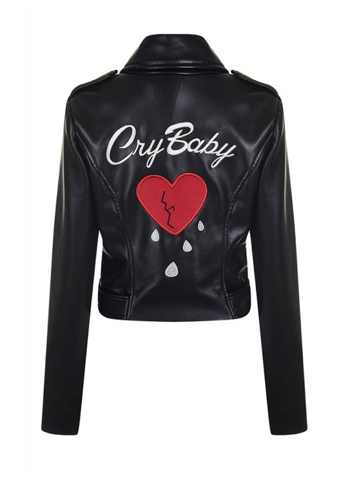 Women Cry Black Leather Jacket