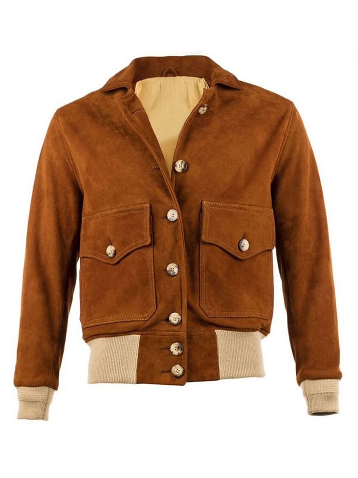 Women’s Suede Bomber Brown Leather Jacket