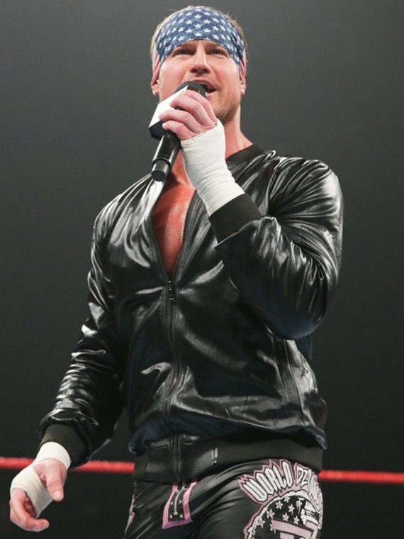 Wrestler Dolph Ziggler Black Leather Jacket