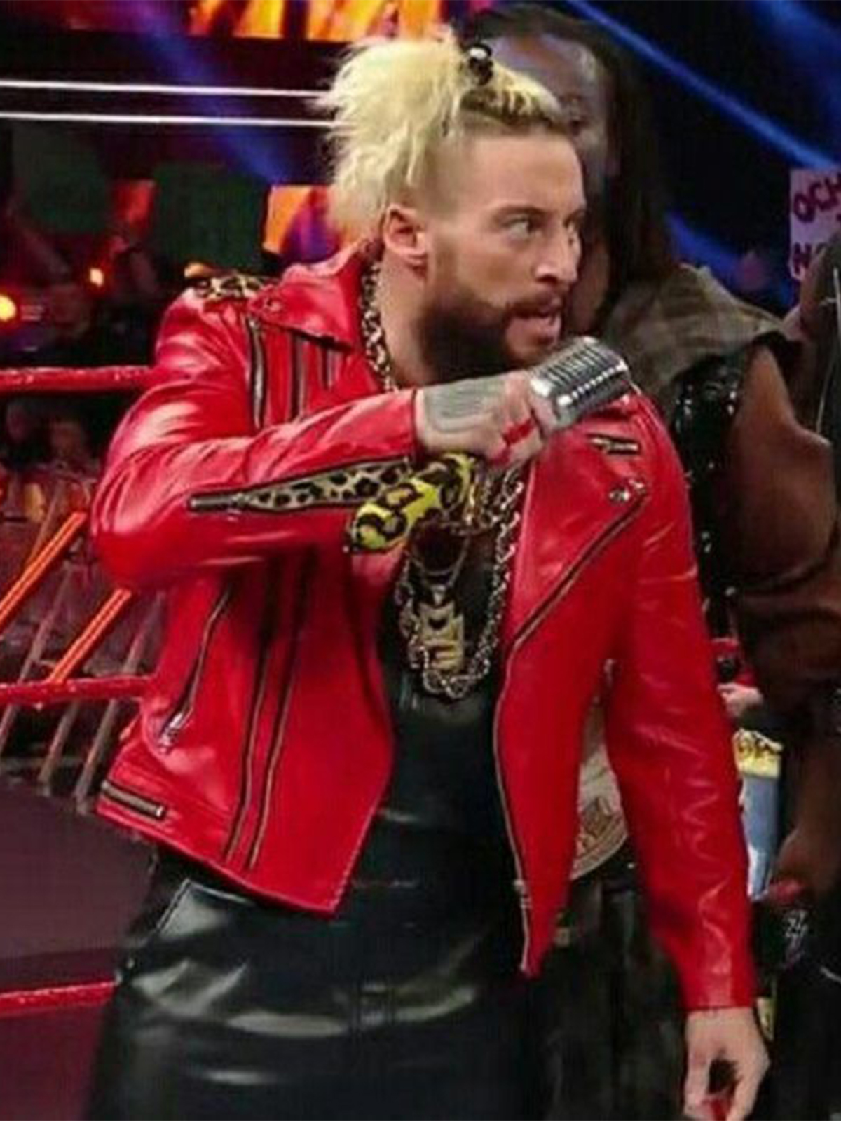 Wrestler Eric Arndt Red Leather Jacket