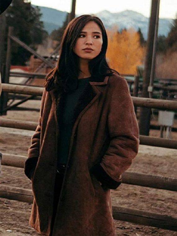 Yellowstone Kelsey Asbille Suede Brown Coat