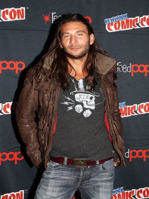 Zach McGowan Distressed Leather Jacket