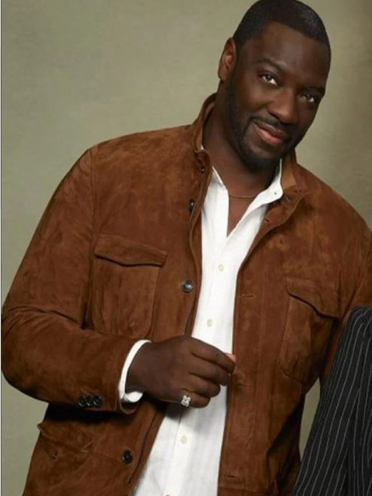 Adewale Akinnuoye Agbaje The Fix Suede Leather Jacket