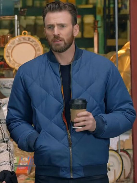 Chris Evans Hyundai Super Bowl Ad Blue Jacket - Image 2