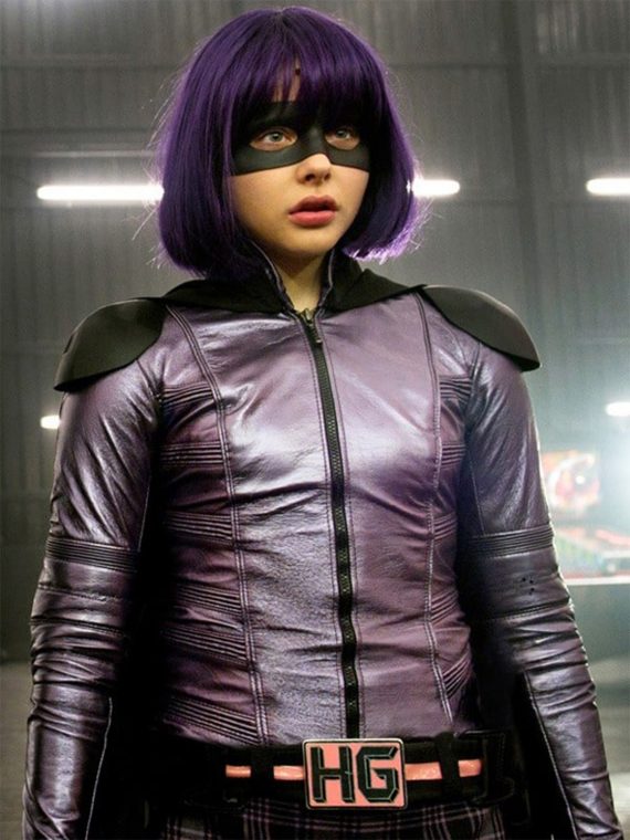 Kick Ass 2 Hit Girl Chloe Grace Moretz Leather Jacket Purple