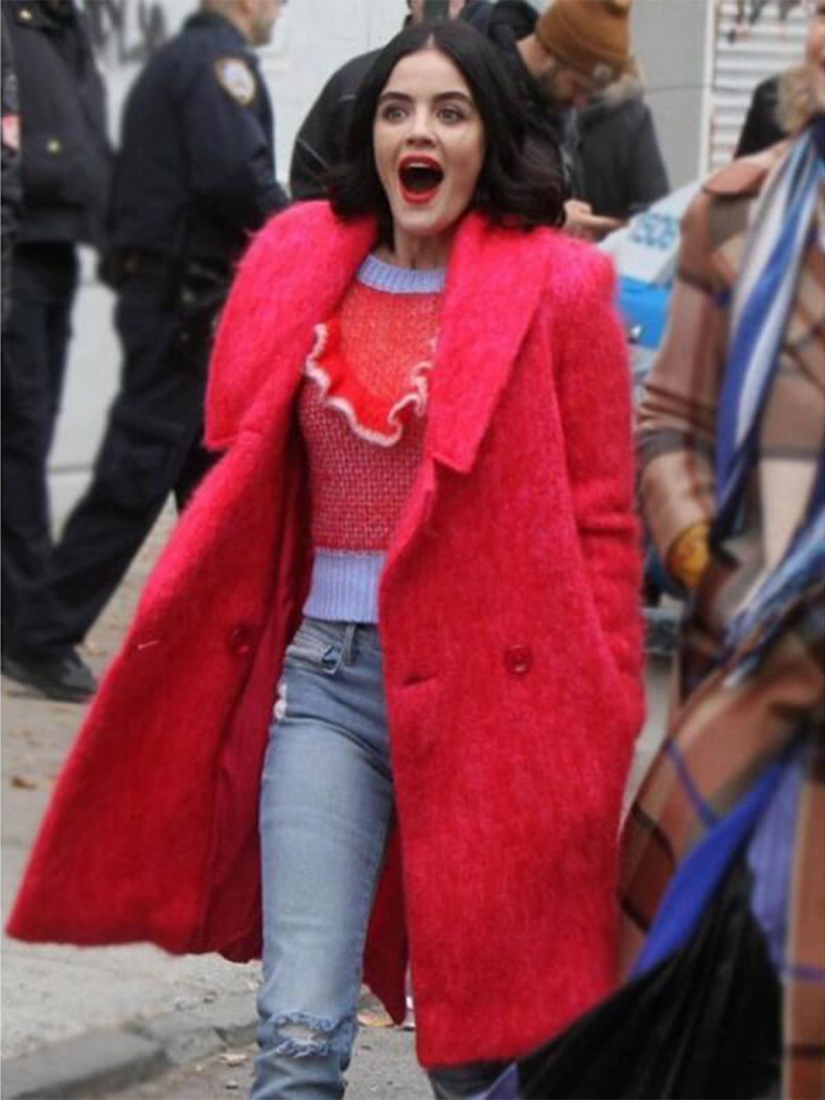 Lucy Hale Katy Keene Red Coat