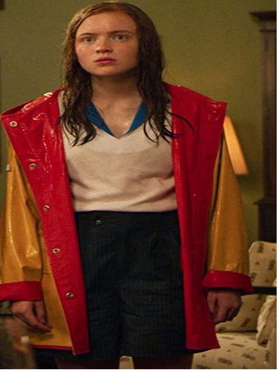 Sadie Sink Stranger Things Yellow Rain Coat