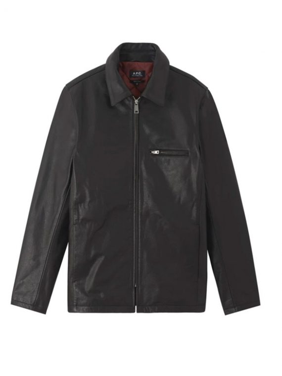 A.P.C. No Fun Black Leather Jacket