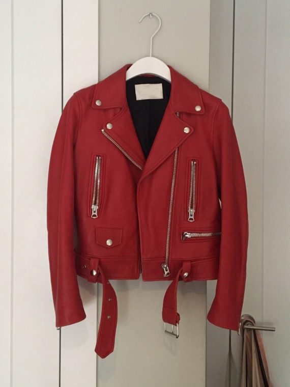 Acne Studios Mock Red Leather Jacket